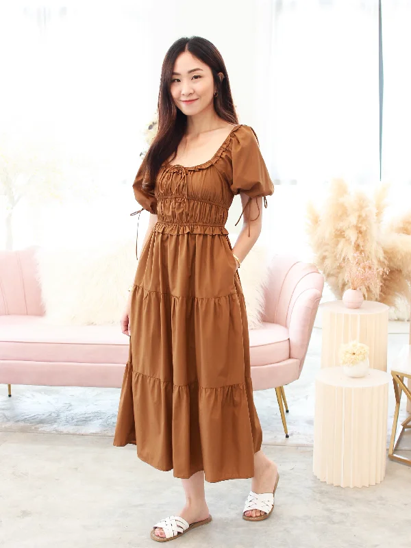 Pink Tunic Midi Dresses -Celeste Midi in Toffee