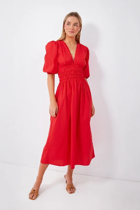 Wrap Purple Midi Dresses -Cherry Tomato Agnata Midi Dress