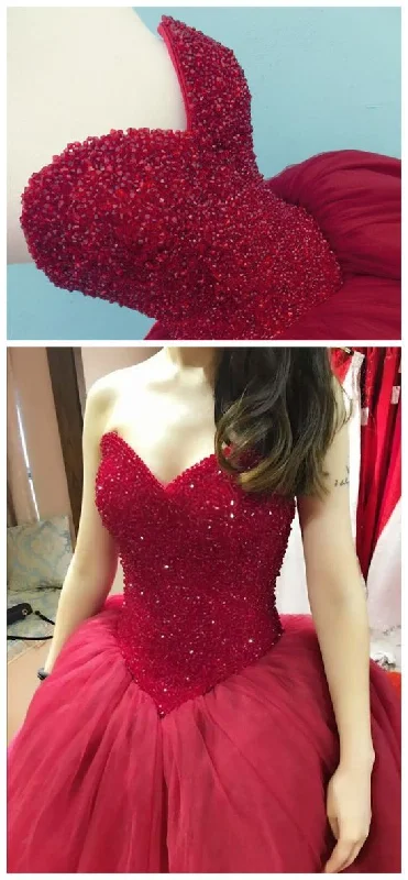 Red Carpet Purple Luxury Evening Dress -Red Ball Gown Prom Dress,Sleeveless Prom Dress,Sexy Quinceanera Dresse C2359