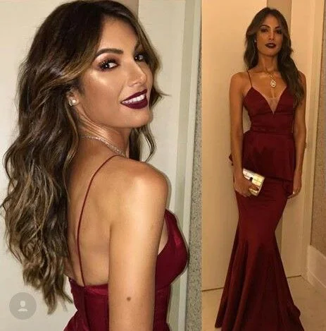 Purple Sophisticated Sequin Evening Dress -Spaghetti Straps V Neck Long Sexy Sheath Evening Dress,Sexy Sheath Long Burgundy Spaghetti Straps Prom Dress C412