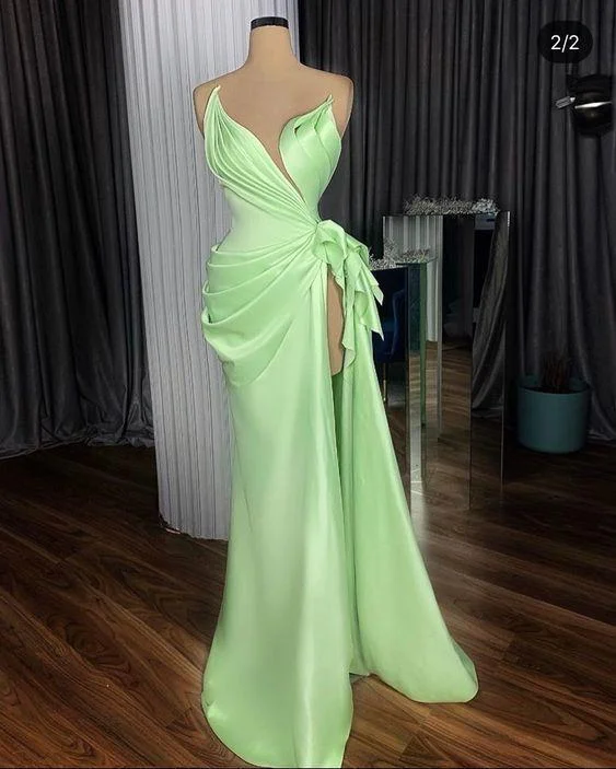 Coral Petite Red Carpet Evening Dress -Unique Mermaid Long Prom Dress , Sexy Prom Dress C1755