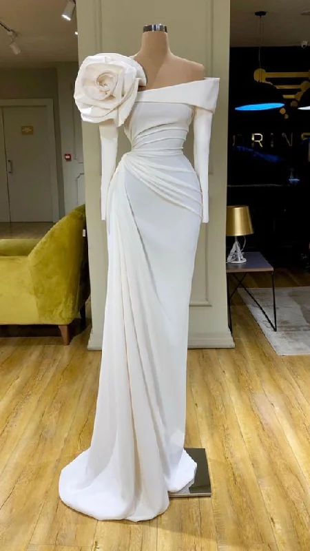 Sophisticated Orange Strapless Evening Dress -white evening dresses, elegant evening dress, evening gown, simple formal dress, formal party dresses  C2419