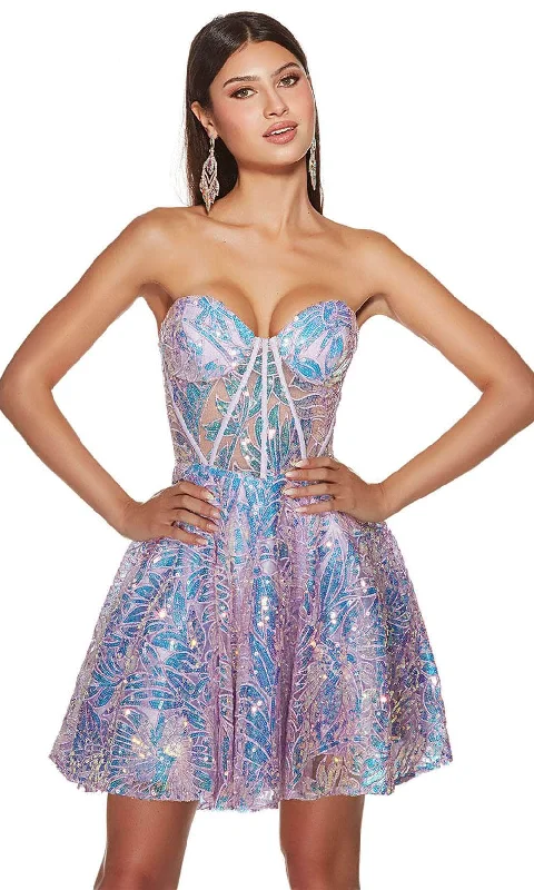 Alyce Paris 3779 - Open Back Sequin Corset Bodice Cocktail Dress