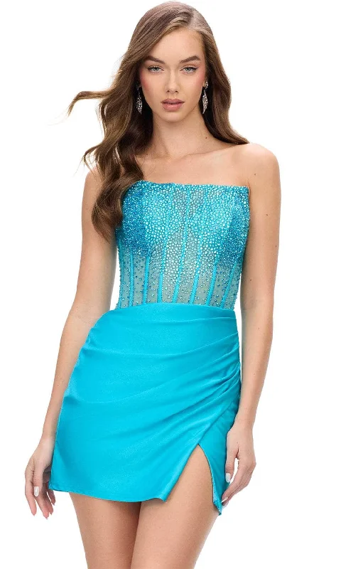 Ashley Lauren 4686 - Beaded Corset Cocktail Dress