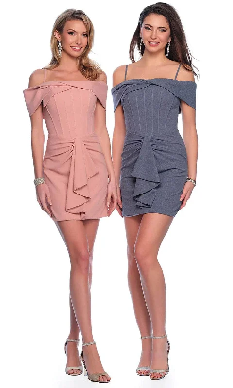 Dave & Johnny 11807 - Off Shoulder Peplum Cocktail Dress