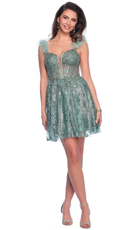 Dave & Johnny 11908 - Sequin Embellished Corset Bodice Cocktail Dress