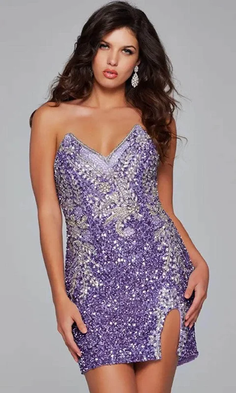 Jovani 36852 - Strapless Sequin Embellished Cocktail Dress