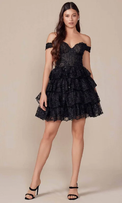 Nox Anabel R877 - Corset Embroidered Cocktail Dress